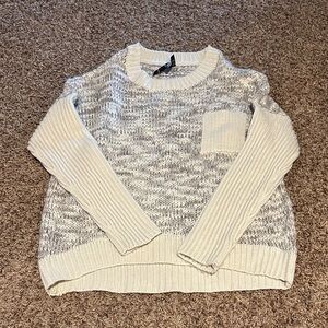 Elegant Cream and Gray Women's Sweater